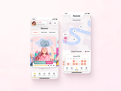 Mental health Mobile App Design 🌿