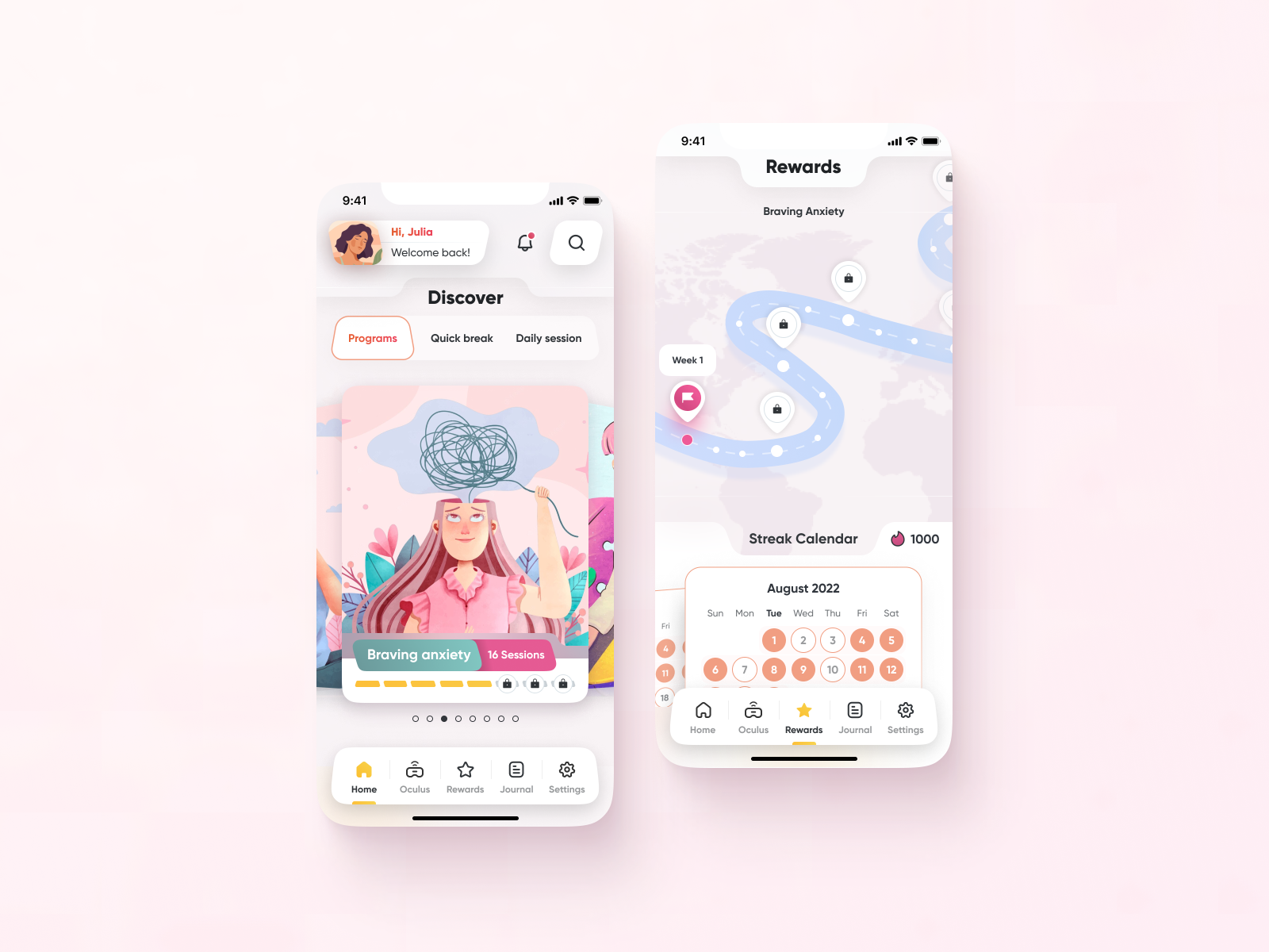 Mental health Mobile App Design 🌿 by Julia Rasich on Dribbble