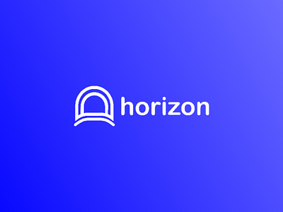 HORIZON blue design gradient graphic design graphics horizon logo logo design minimalist minimalist design modern design modern logo premium professional