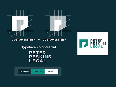 Peter Peskins Legal brand branding green grid law legal logo logo idea logo inspiration logodesign logomark logotype monogram