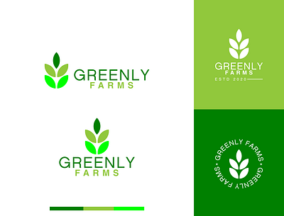 Greenly Farms branding design graphic design green illustrator logo logo concept logo design logo inspiration monogram