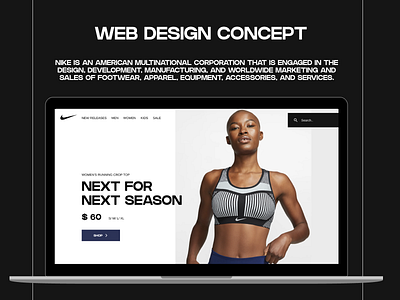 NIKE | Web desing concept branding design flat minimal nike ui userinterface ux web web design website