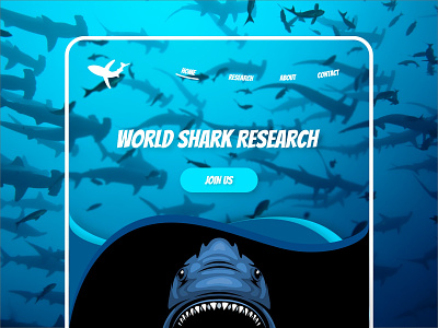 Shark Research page dynamic illustration modern ui website new concept shark shark logo shark web ui ux