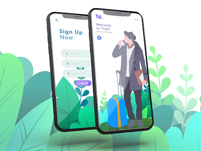 Travelling App UI Design login ui app mobile design mobile ui mockup new concept signup travel app traveling ui ux ui app design welcome ui app