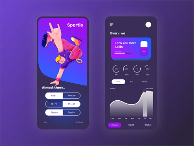 SPORT & FITNESS app dynamic fitness fitness app goal illustration modern ui website new concept sport sport app ui design uiux ux
