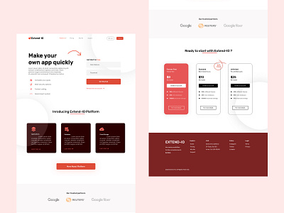 Landing Page Design - Red theme branding illustration landing page modern ui website new new concept new design red theme ui