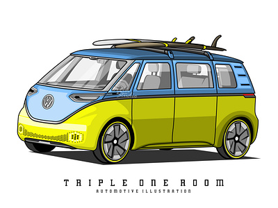 VW Electric car car illustration cartoon design gaming gaming logo gaminglogo illustration illustrator typography ui ux vector vector car vw vw van