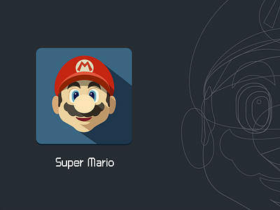 Mario app flat icon illustration ui