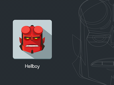 Hellboy app flat icon illustration ui