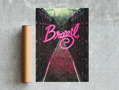 Digital Collage / Brazil collage design films poster typography