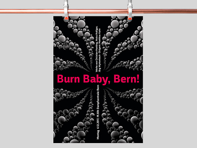Burn Baby, Bern! 3d concert contemporary gig gigposter music particles poster sphere