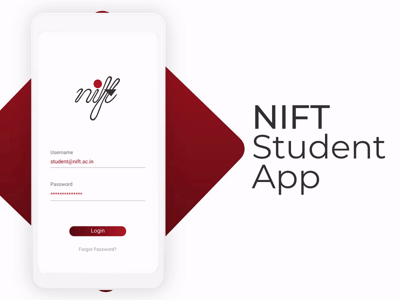 NIFT, Delhi | Student App adobexd app app design application college gradient product design ui uidesign uiux uiuxdesign utility app ux