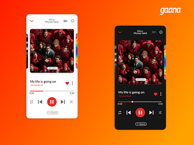 Gaana Music app | Media Player redesign