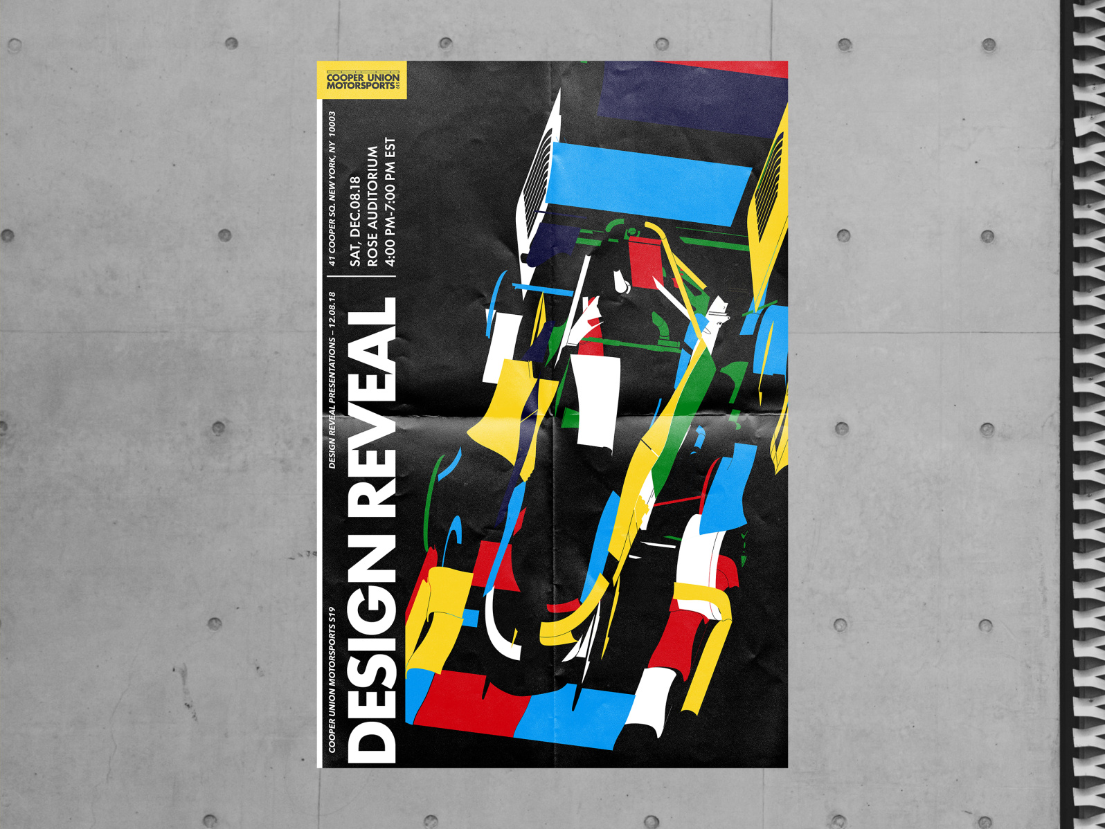Cooper Union Motorsports event poster & illustration by Franco Studios on Dribbble