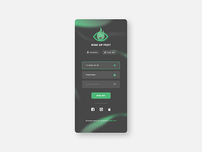 RISE UP FEST: Registration Form app dailyui dailyui 001 ui ux