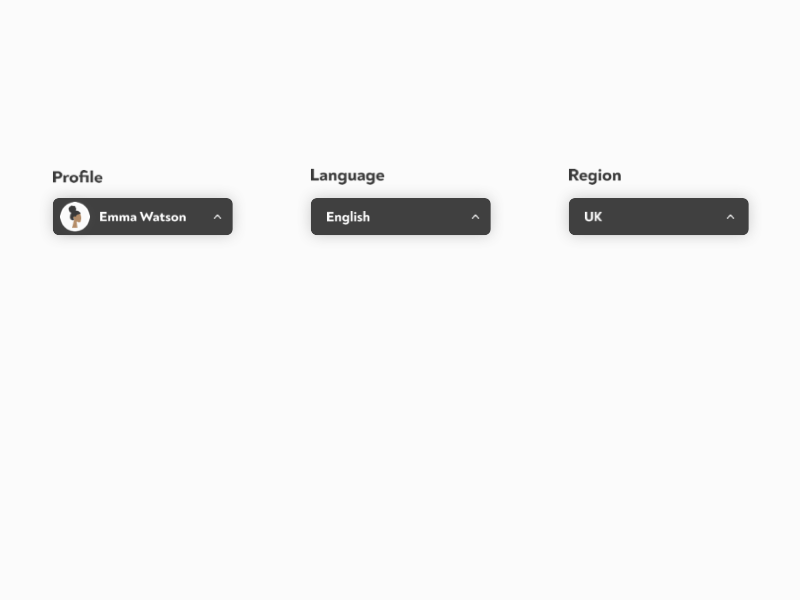 Daily UI 027 / Dropdown animation app challenge daily100challenge dailyui dailyui027 dailyuichallenge design dropdown dropdown ui dropdowns figma principle profile scroll search ui uidesign ux uxdesign