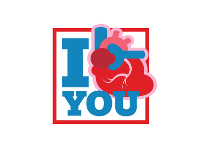 I <3 You card design flat graphic valentines valentines day vector