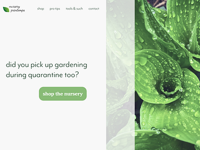 Plant Nursery Landing Page | Daily UI 003