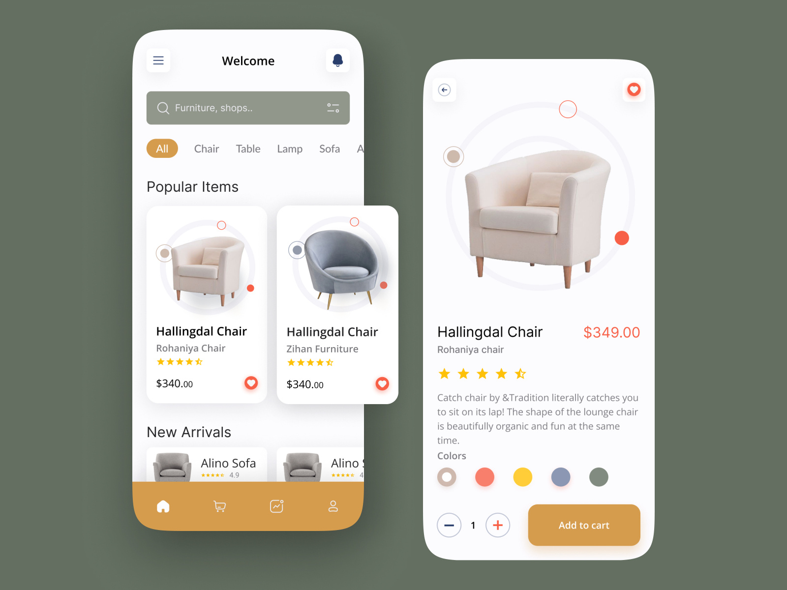 Furniture e-Commerce Mobile App Design by Italica Studio on Dribbble