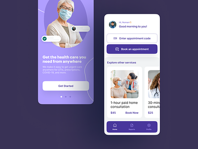 Healthcare App UI Design app clinic covid design diagnostics doctor health healthcare hire interface medicine mobile telemedicine treatment ui ux video call