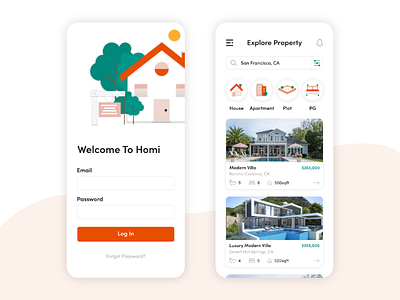 Home rental app 🏠 app design freelancer home app icons illustration interaction design minimalism popular product design rental app ui design uiux