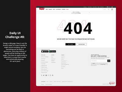 Daily UI Challenge 8: Levi's 404 Page 404page dailyui dailyuichallenge levis ui uidesign