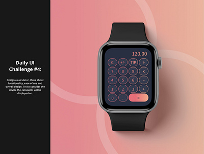 Daily UI Challenge 4: Apple Watch Calculator @daily ui dailydesignchallenge dailyuichallenge design gradients ui design