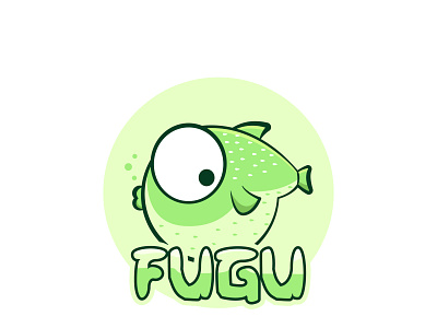Fugu Fish - mascot logo cartoon logo green logo logo design mascot vector logo