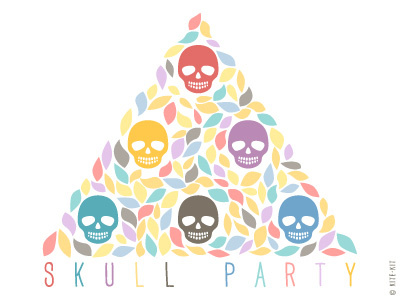 Skull Party flat halloween illustration kite kit pattern print seamless skulls vector