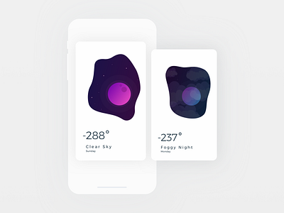 Space Forecast app creative dark dark mode design illustration light minimal product design ui ux