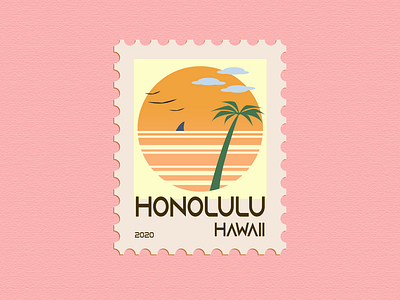 1 - Honolulu, Hawaii - Post Stamp