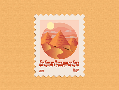 3 - The Great Pyramid of Giza, Egypt design egypt icon illustration illustration art illustrations illustrator logo pyramids stamp stamp design