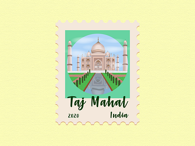 4 - Taj Mahal, India  - Post Stamp