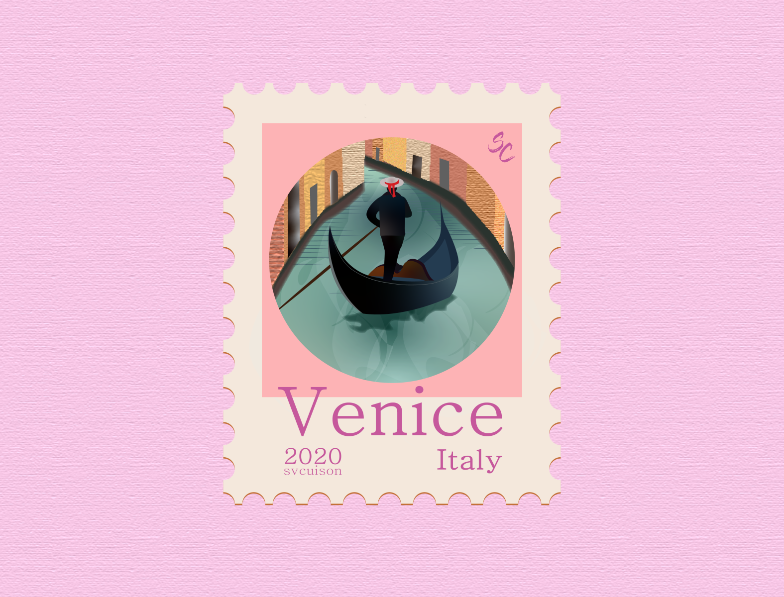 14 Venice, Italy Post Stamp by Sarah Cuison on Dribbble