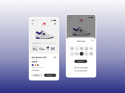 Product Page UI - New Balance Shoes ui