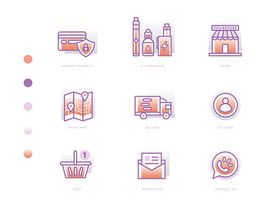 Store Icon Set branding design gradiant icons set illustration logo store vector