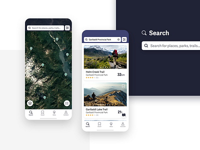 Trail - Discover Trails & Parks - Search screens