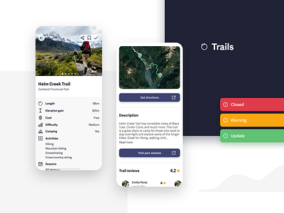 Trail - Discover Trails & Parks - Trail screens