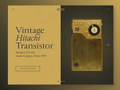 Vintage trasistors design key visual main minimal typography ui ux