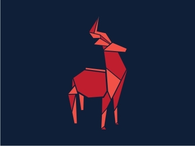 Deer logo animal logo deer graphic design logo origami