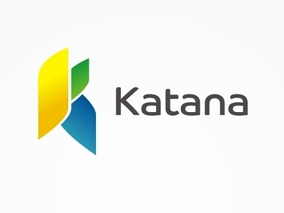 Katana bright colors design details katana logo samurai