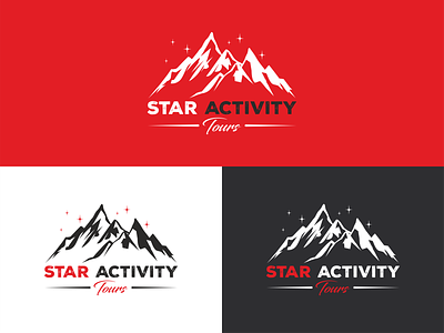 Logo design design logo mountain rough font stars