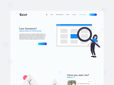 iExist - A platform for finding missing people ui ui design uiux ux uxdesign uxui webdesign website design