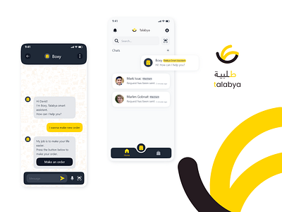 Talabya Delivery smart assistant (light theme)