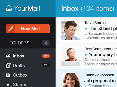 Mail App – Inbox