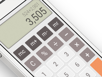 Calculator App application buttons calculate calculator design display grey interface ios iphone orange roboto ui ux