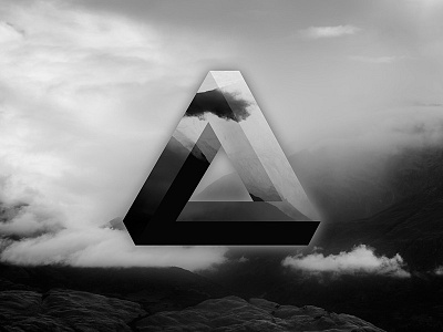 Impossible Pyramid black and white bw clouds design escher geometry landscape photo photography pyramid