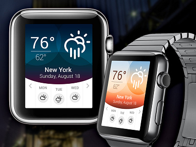 Apple Watch – Weather App app apple apple watch clock icons interface mobile mobile app smartwatch ui watch