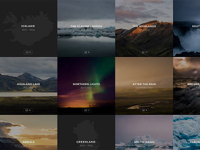 Photography Portfolio – Album View album gallery interface photos portfolio square thumbnails thumbs titles typography webdesign website