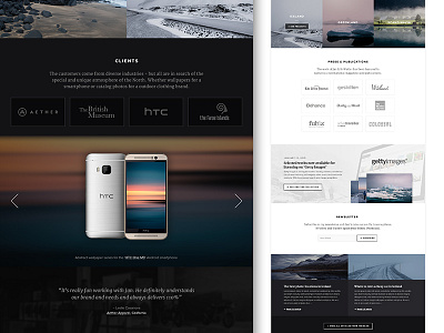 Northlandscapes (Single Page Website) buttons design interface navigation one page photography photos single page slider ui webdesign